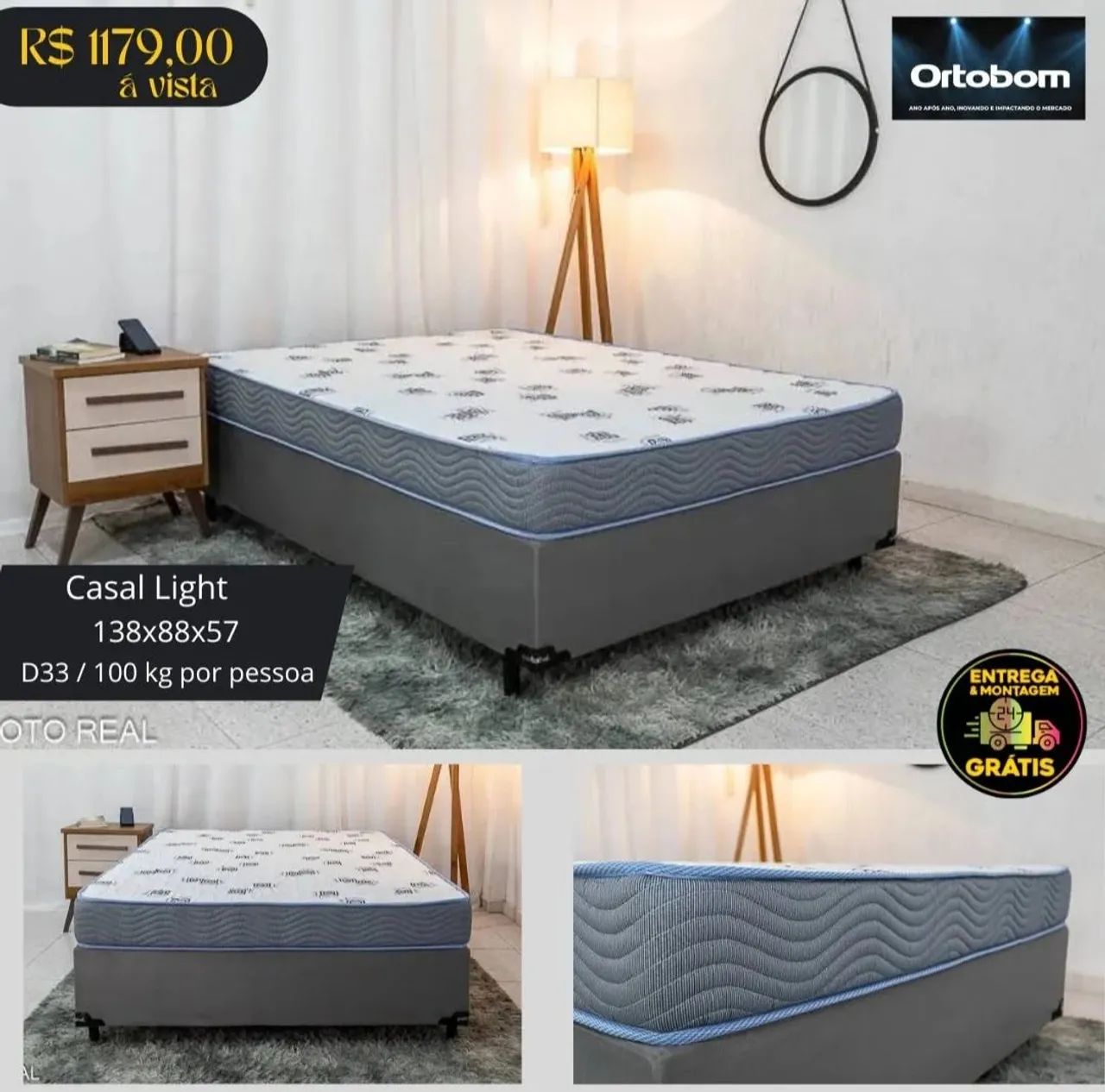 Cama Box Casal Spring Pocket Ortobom - R$1389,00 - Foto 5