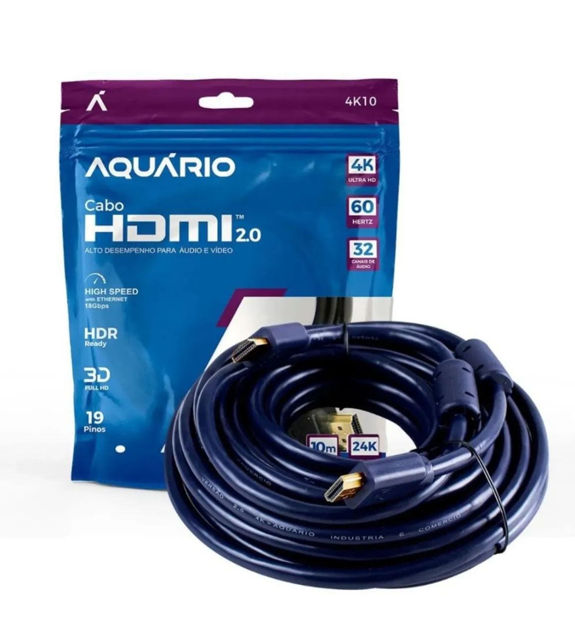 Cabo HDMI 2.0 10m Aquário - Alta Velocidade - Foto 2