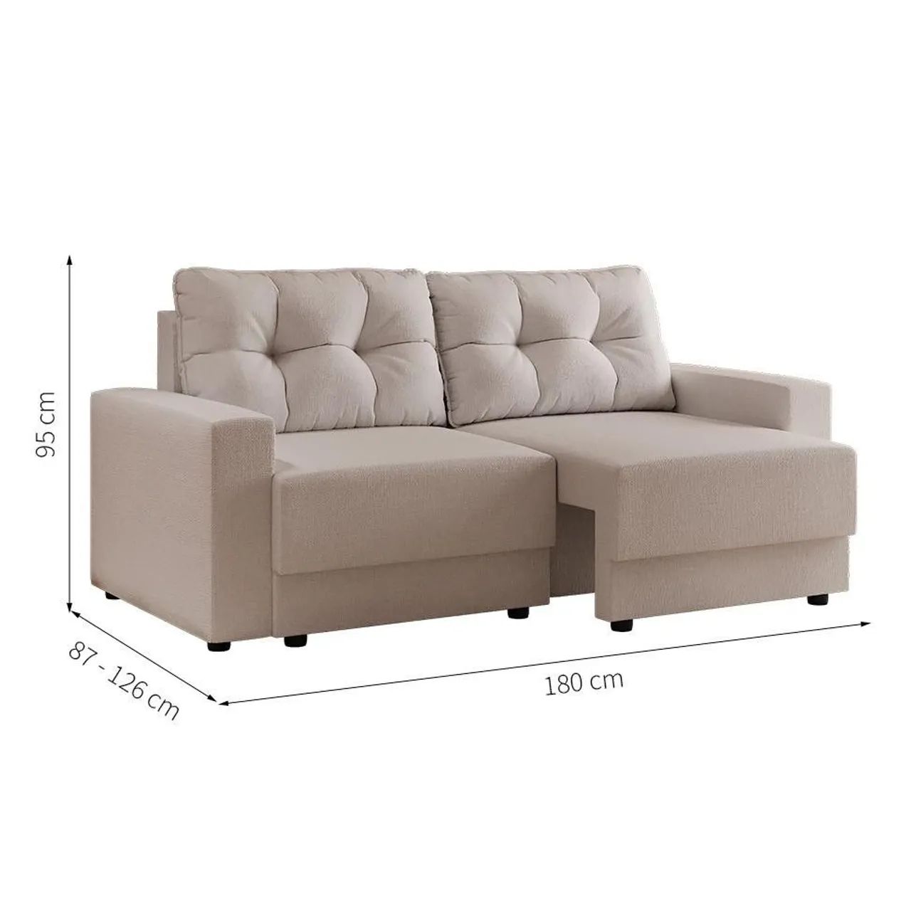 Sofá 3 lugares retrátil  Lubeck - Foto 3