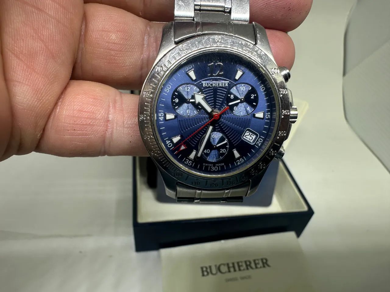 Relógio Bucherer Split Time Chronograph Ref 251.742. Com caixa e