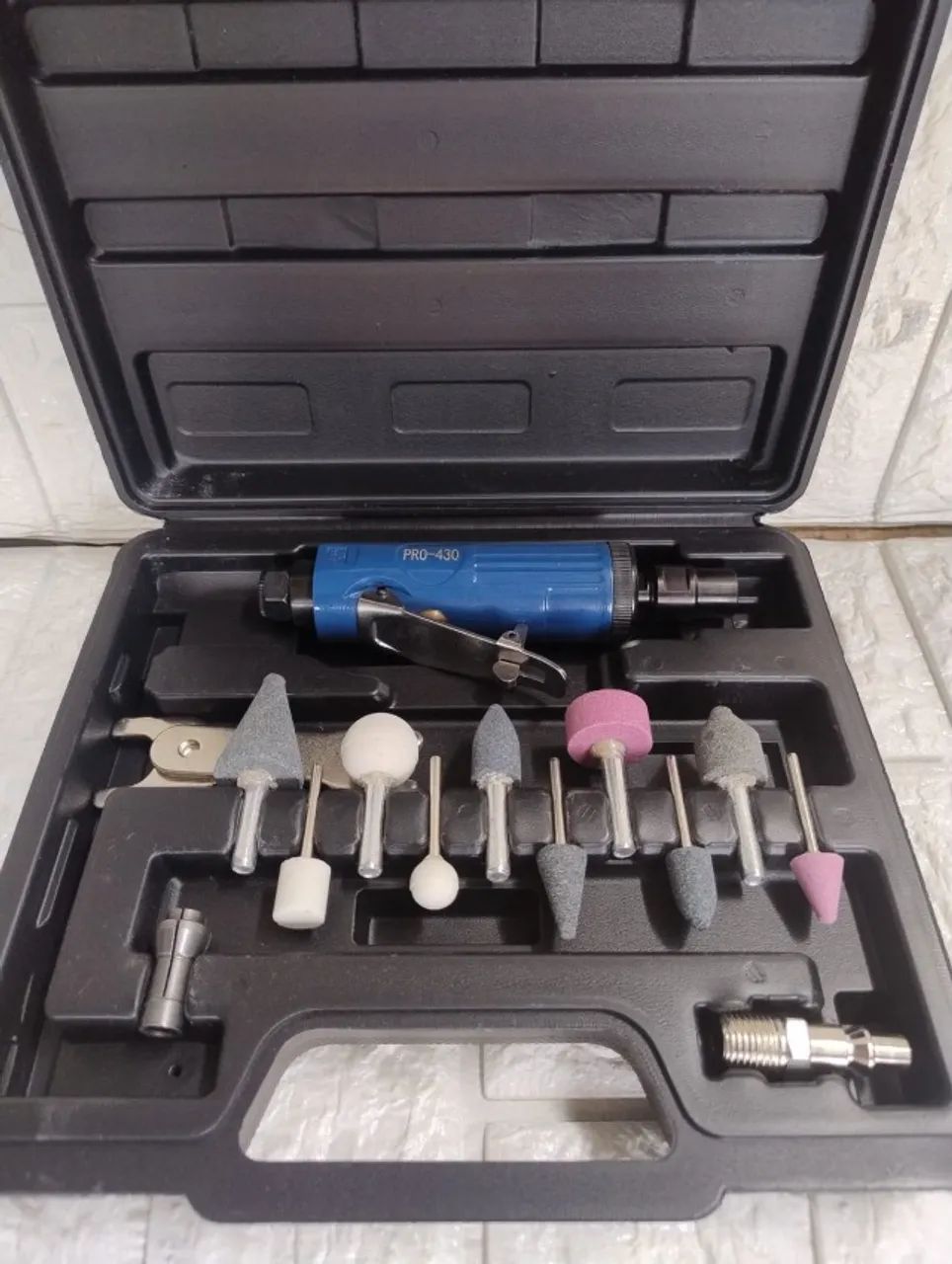 Mini Retífica Pneumática PDR PRO?430K - 25.000?RPM, 0,3?HP (kit com maleta e acessórios)