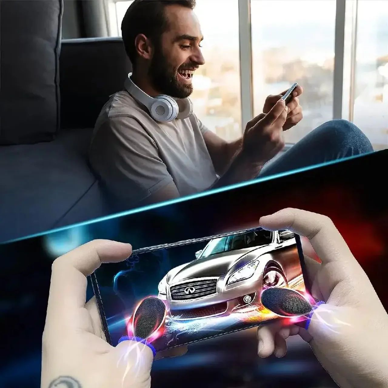 Luvas Antiderrapantes para Jogos de Smartphones - Foto 4