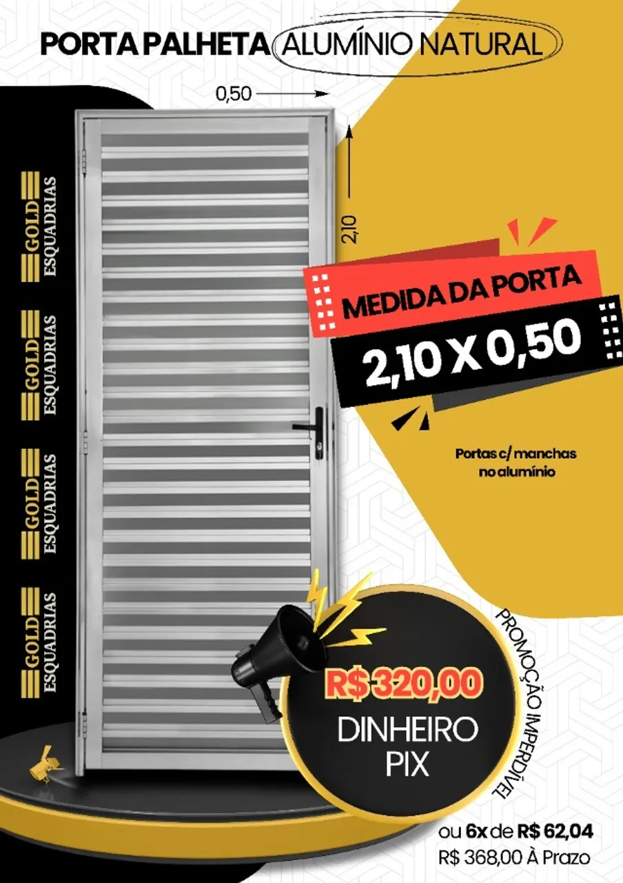 Porta de Aluminio Palheta 