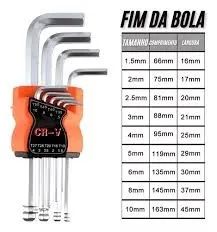 Kit 9 Chaves Allen ONE-X  GJ-8008 - Foto 2