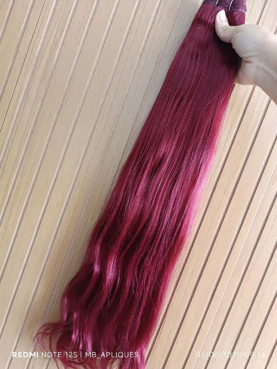 Aplique de Cabelo Vermelho Vibrante - 70cm - Foto 4