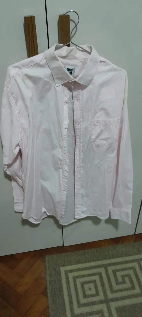 Camisa social rosa tamanho M