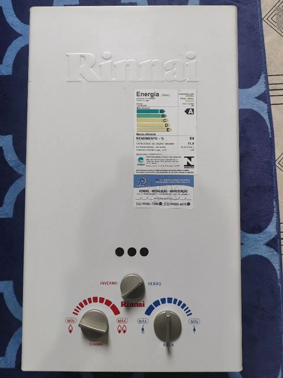 Aquecedor de água a gás Rinnai 11 Litros GN