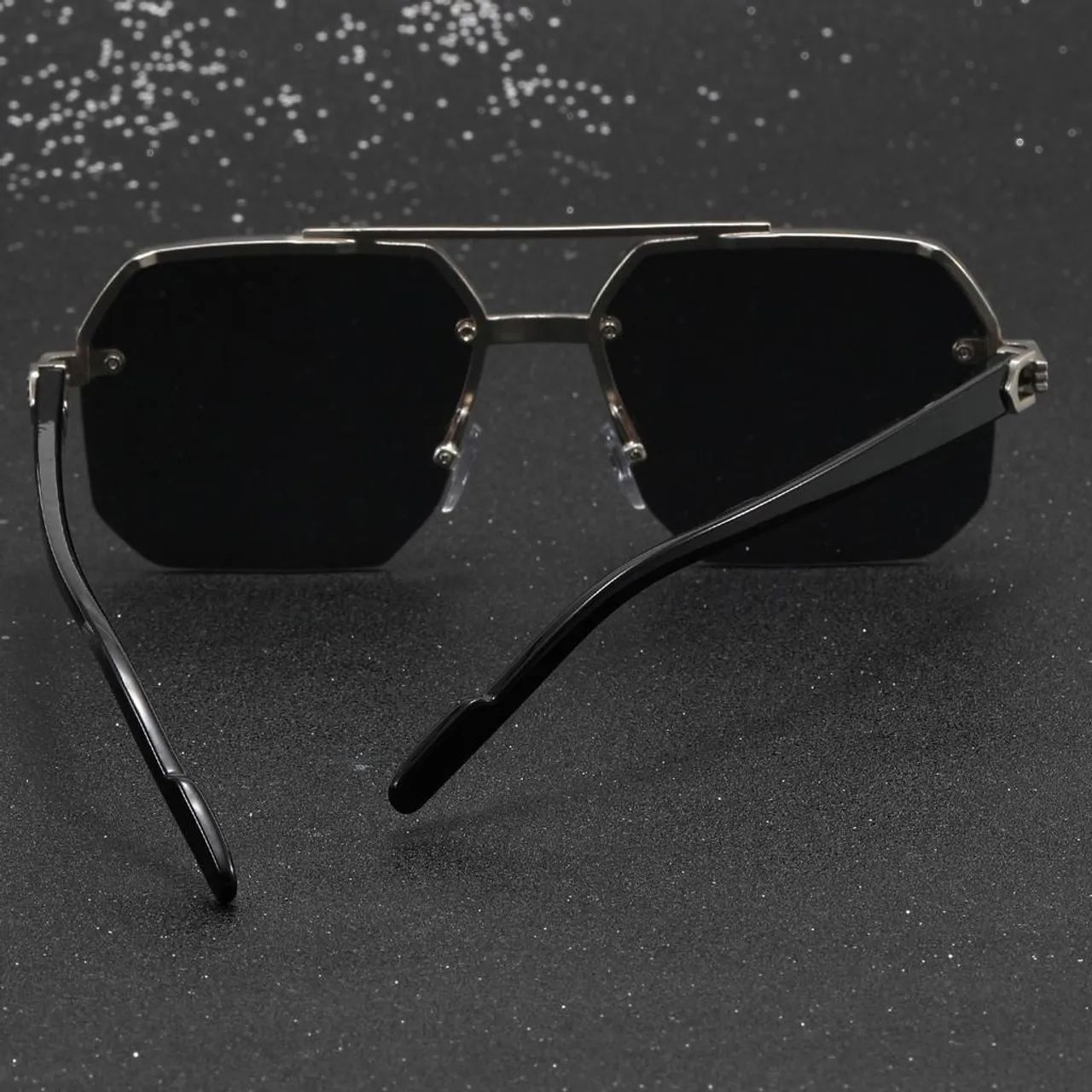 Óculos Caterside Polygon Metal Frame Vintage UV400 - PRISCILA IMPORT'S - Foto 3