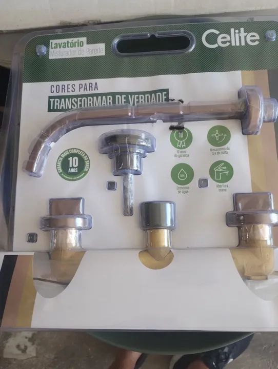 Torneira Misturador de Parede para Banheiro com Bica Reta Rose Gold Flow Celite - Foto 2
