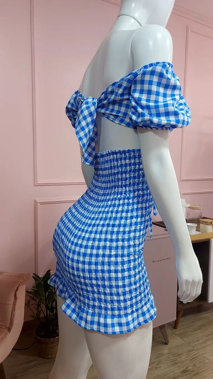 Vestido Xadrez Azul 