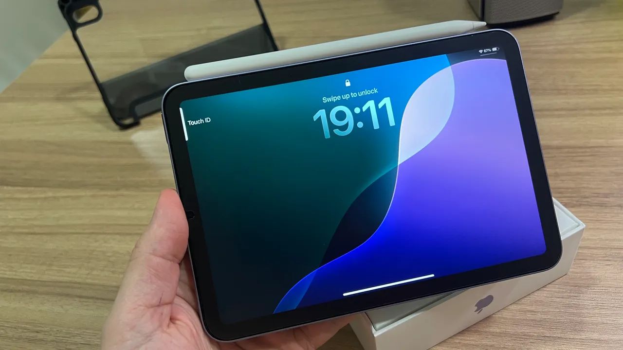 Apple iPad Mini 6 com Apple Pencil, Case e caixa original