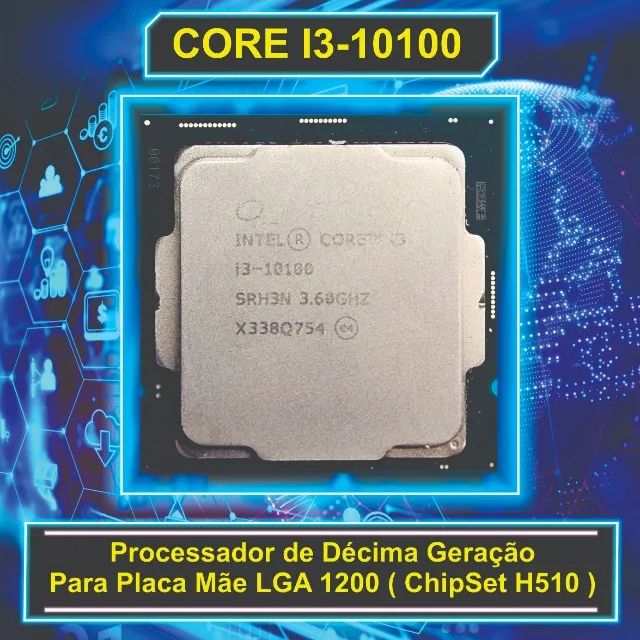 Processador Core i3 10100 3.6Ghz LGA 1200 Sem Coler