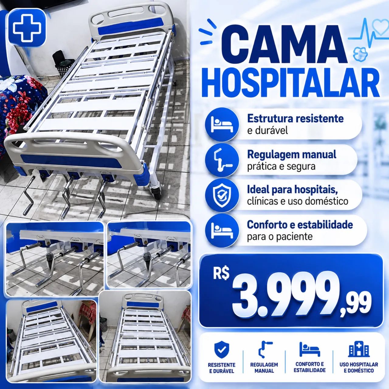 Cama hospitalar nova