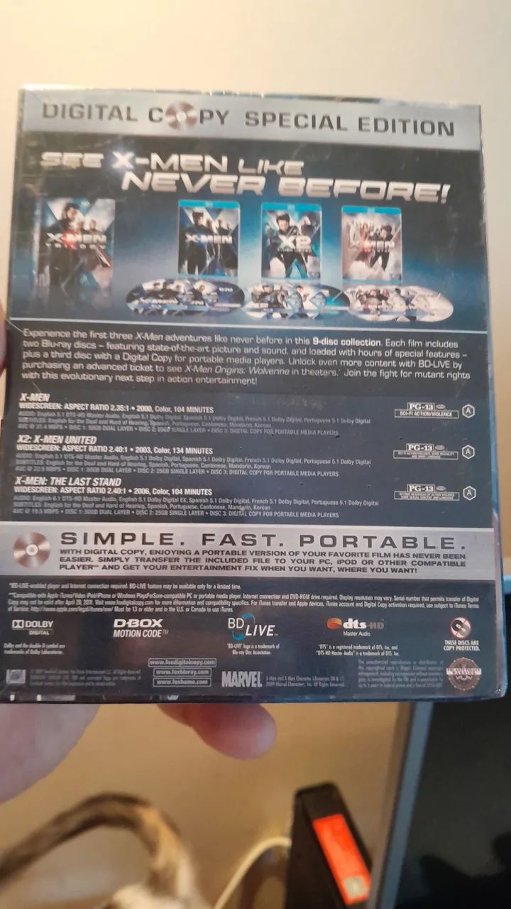 Box Blu-ray Trilogia X- men ( filmes 1 ao 3/9 discos lacrado