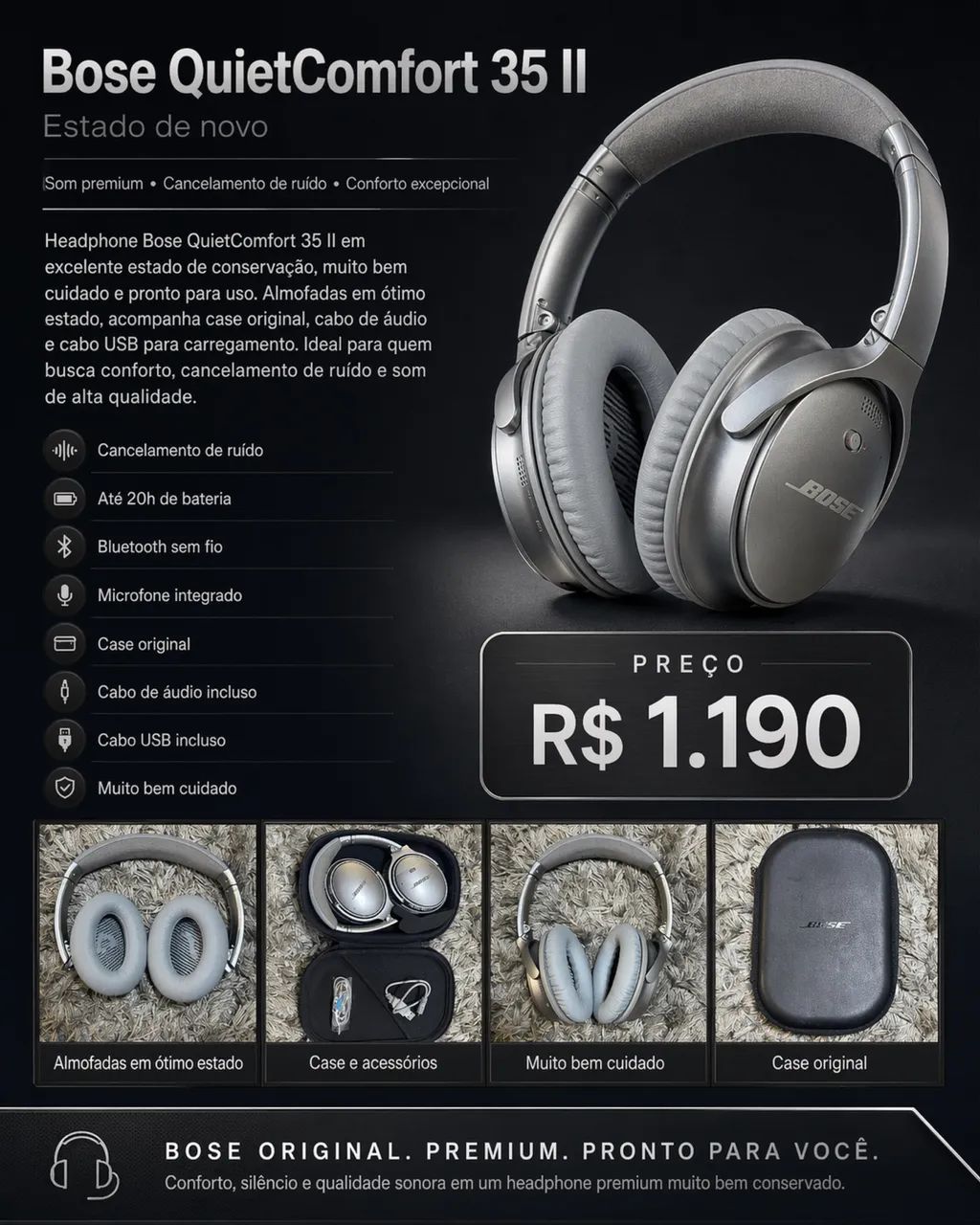 Bose QuietComfort 35 Il - Fones de Ouvido - Parque 10 de Novembro