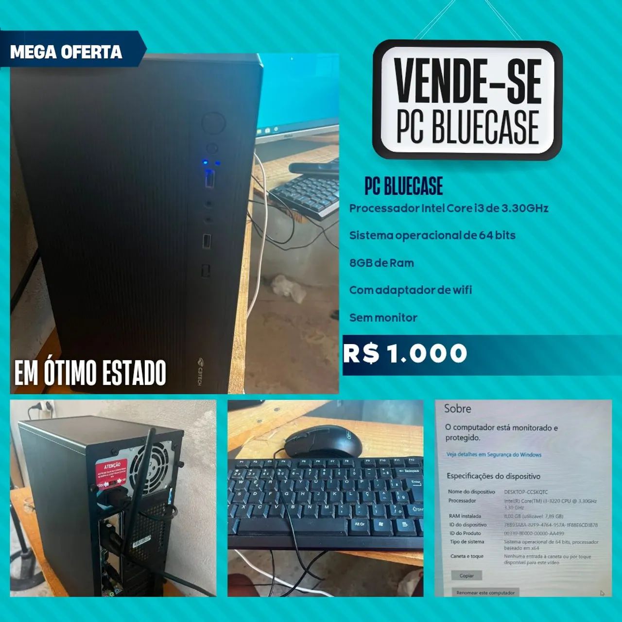 Vendo PC BLUECASE 