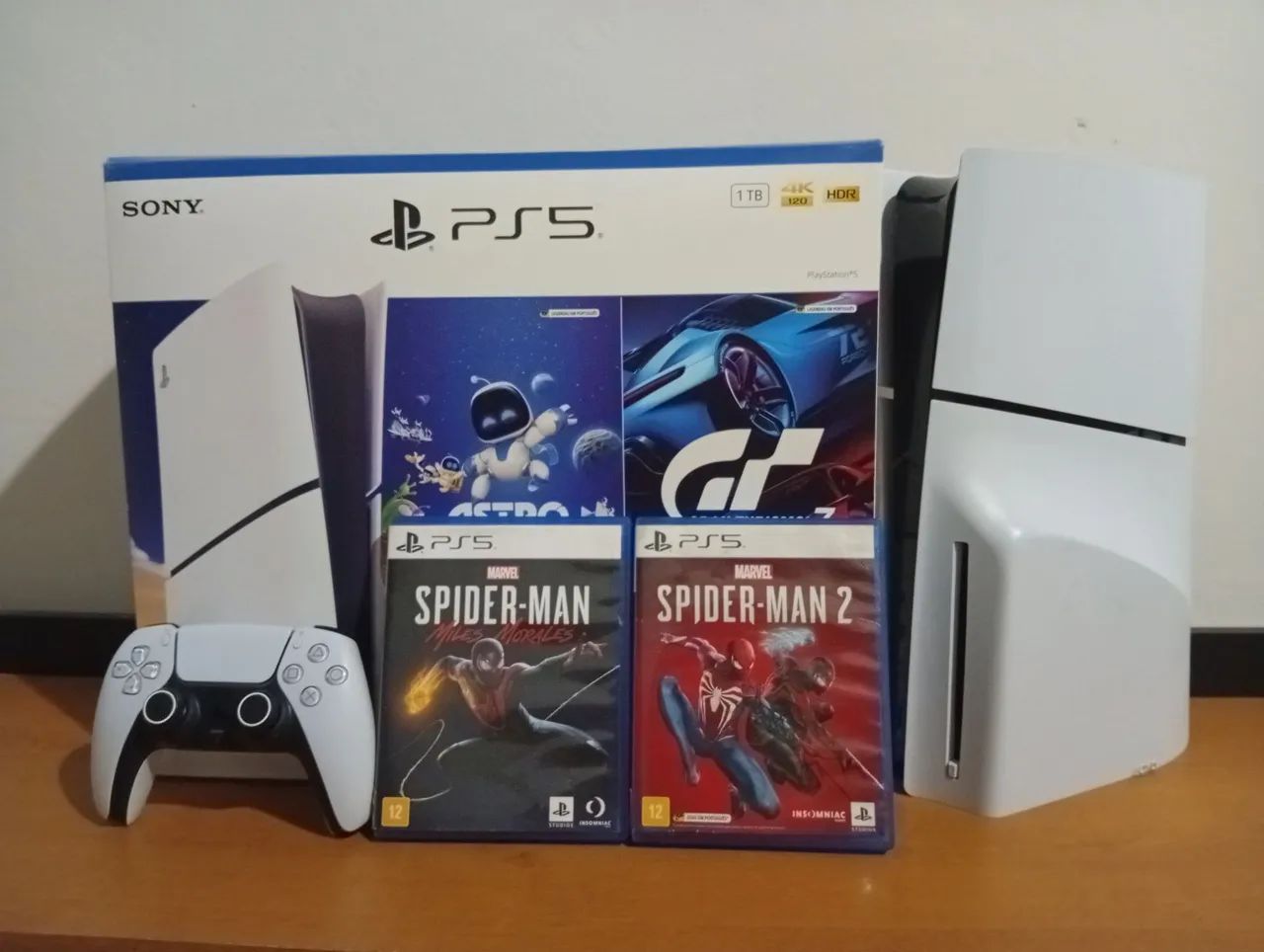 Play 5 com leitor e 2 jogos do Spider man 