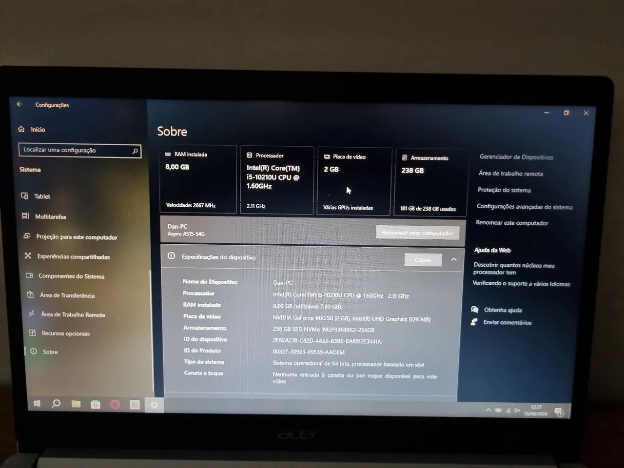 Notebook Acer Aspire 5 A515-54G - Foto 3
