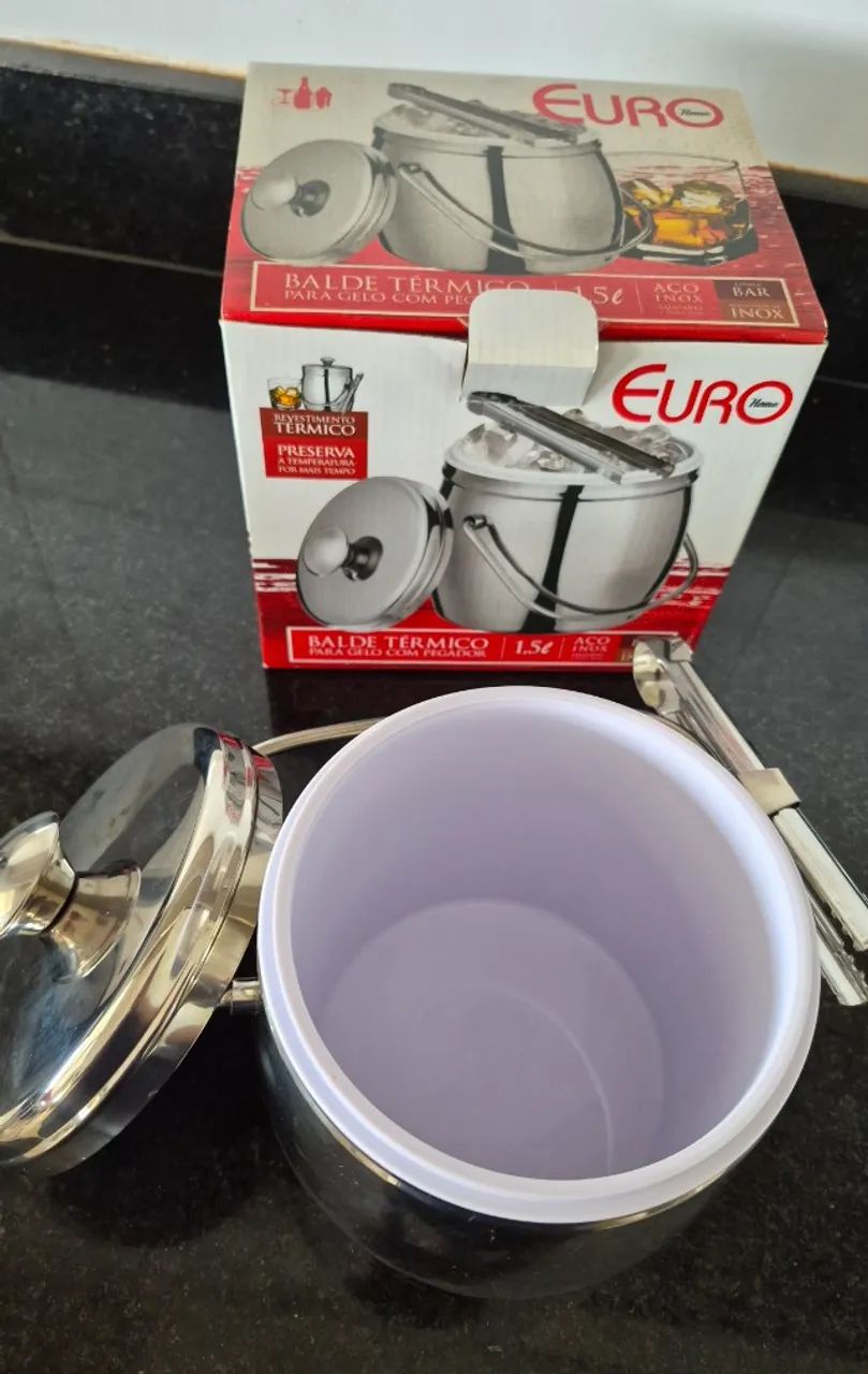 Balde térmico para gelo com pegador Euro Home