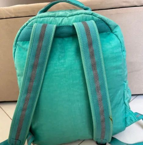 Mochila Kipling Seoul Ciano Grande Usada  - Foto 5