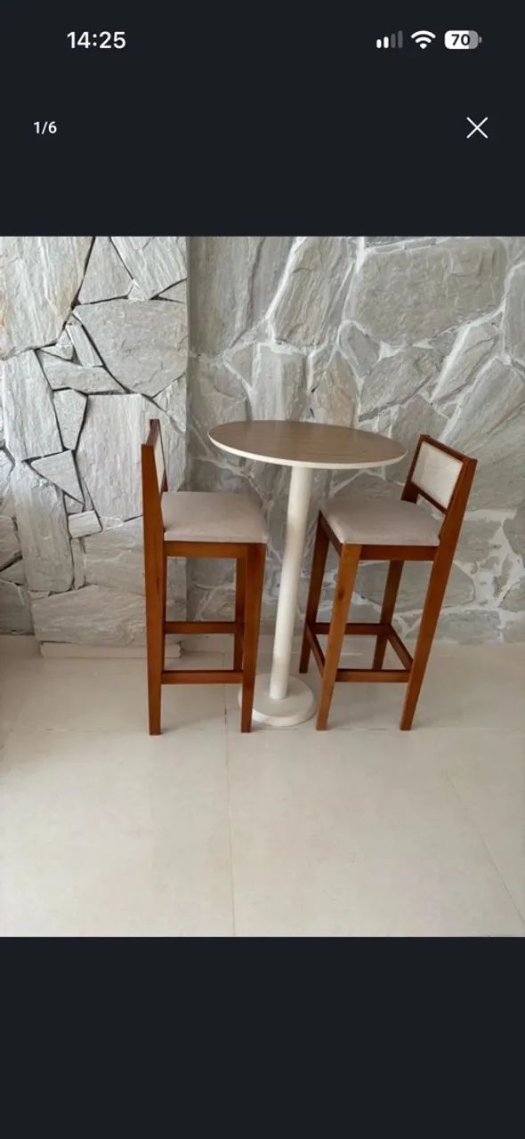 Jogo para varanda ( 2 banquetas e mesa ) - Foto 2