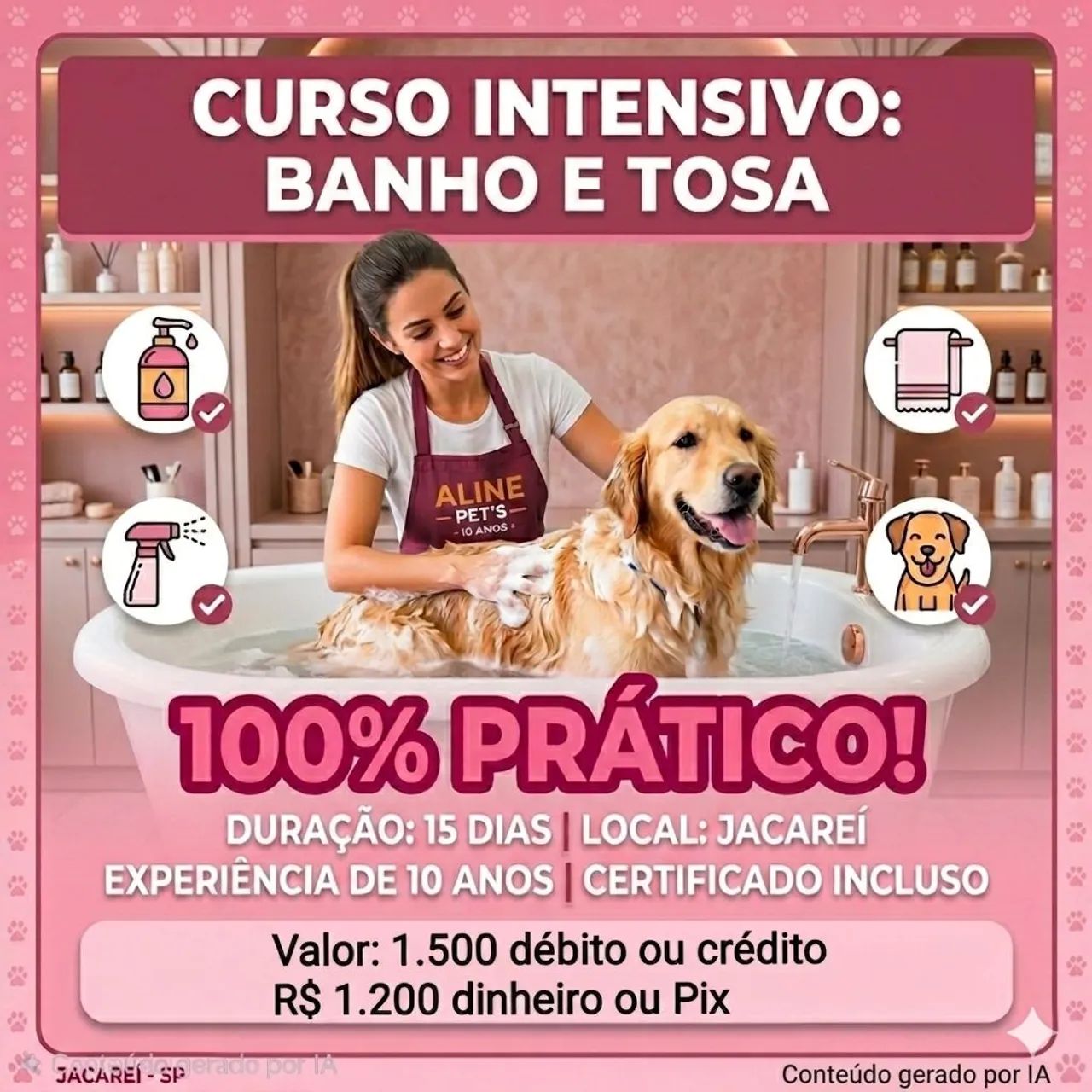Curso banho e tosa 100% prático