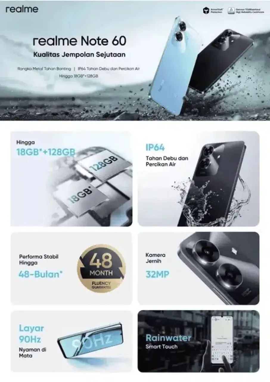 Celular Smartphone Realme Note 60 Dual Sim 128gb 4gb Ram Cor Preto - Foto 3