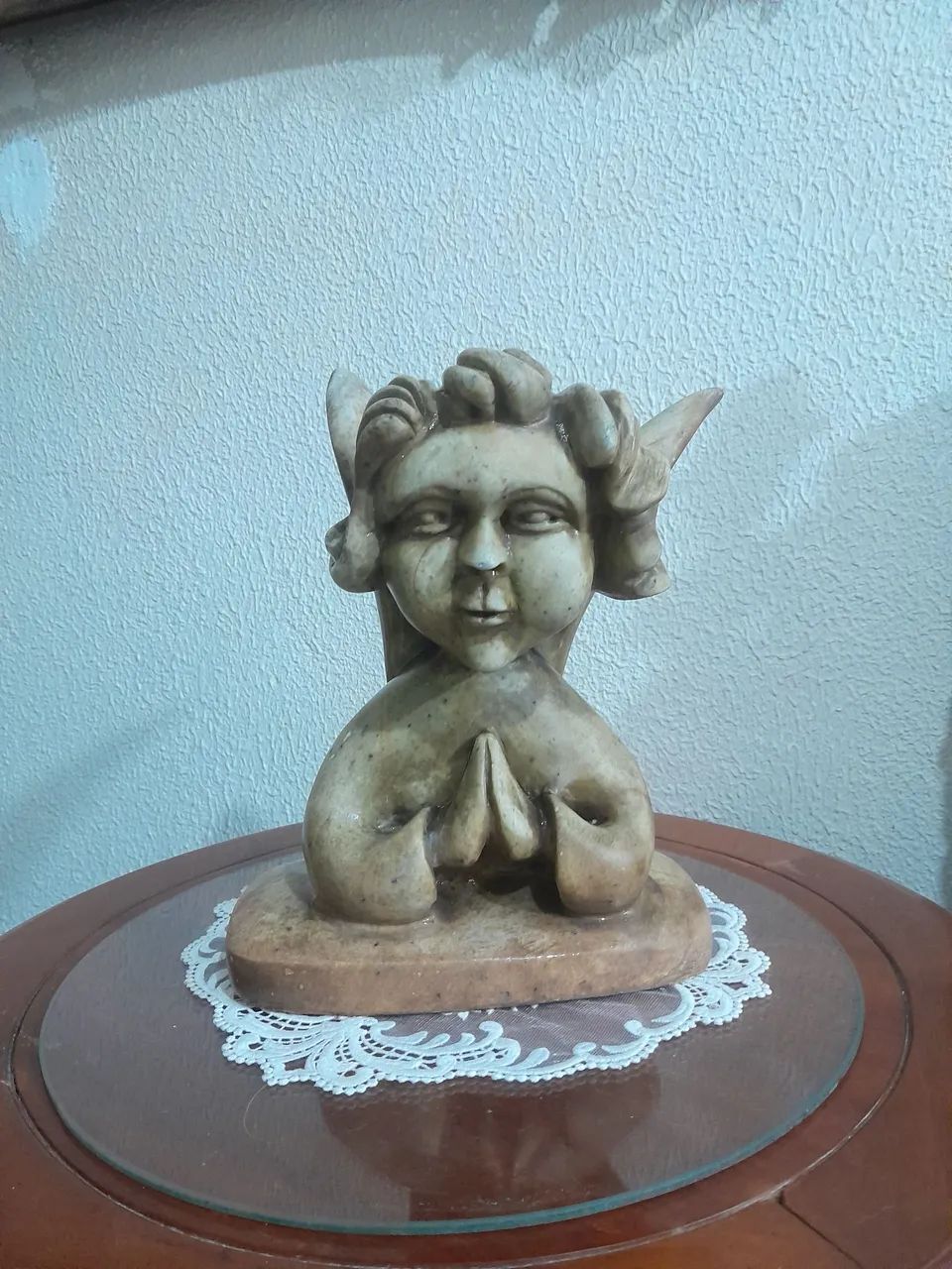 Antigo busto Querubim de marmore