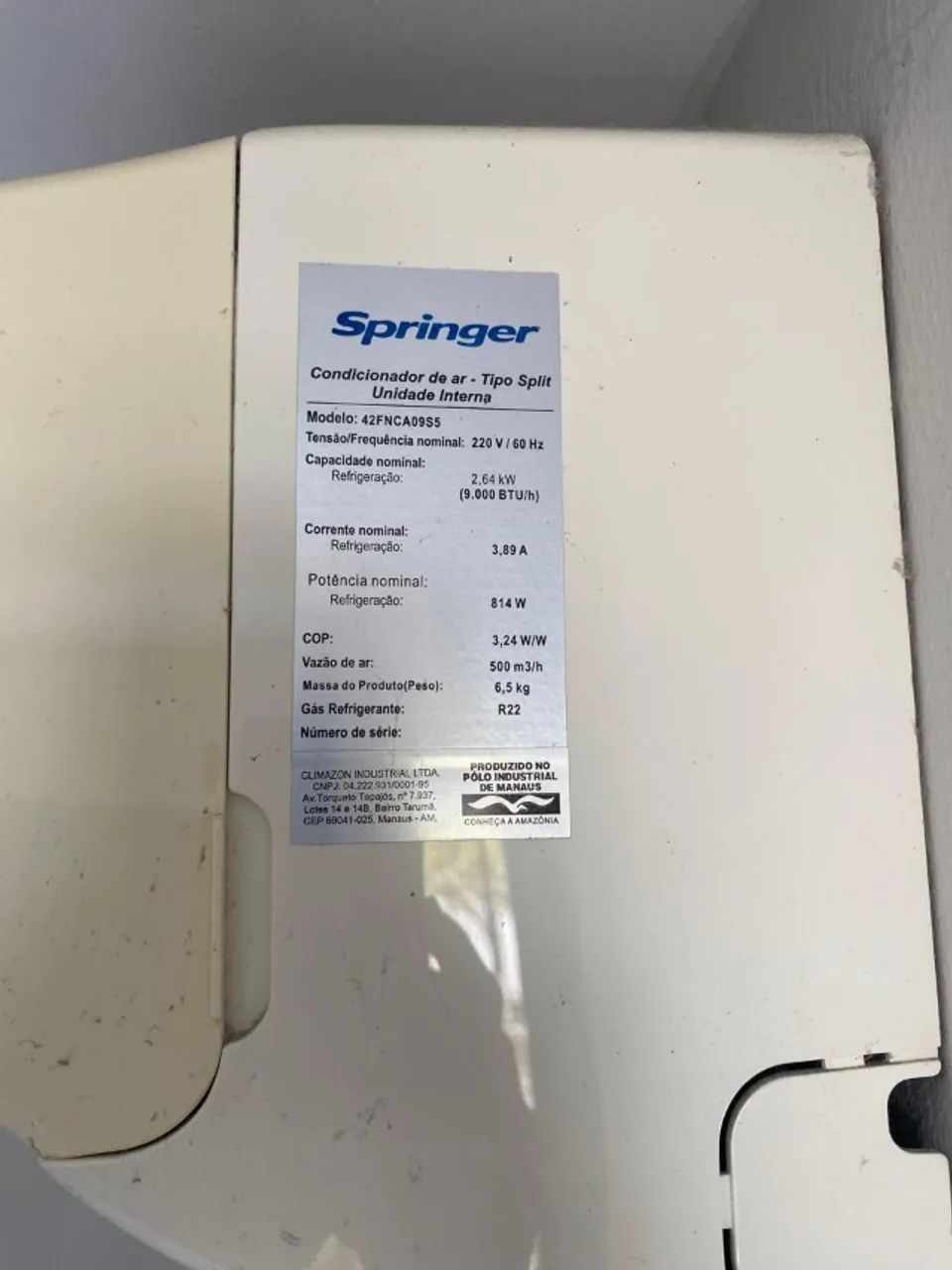AR CONDICIONADO SPLIT - SPRINGER - 9.000 BTU´S - Foto 3
