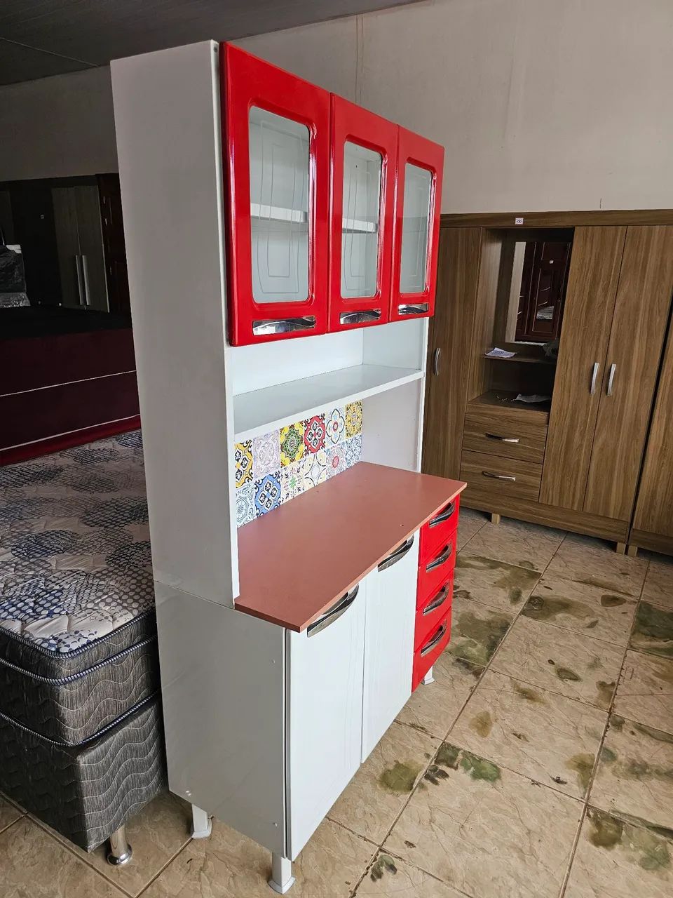 Armário de cozinha usado foi pintado - Foto 4