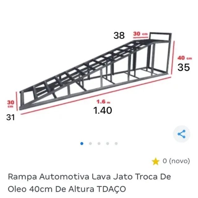 Rampa para lava jato ou troca de óleo 