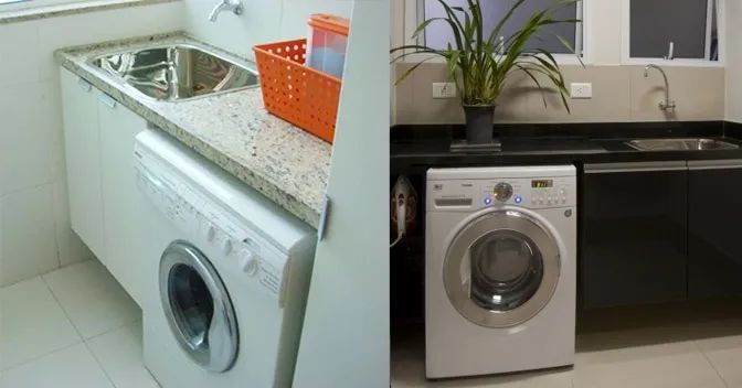 Instalação de maquina de lavar roupa e secar