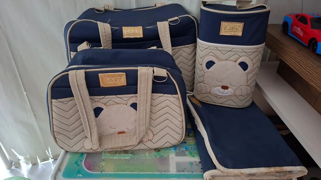 Kit bolsa maternidade  azul - Foto 3