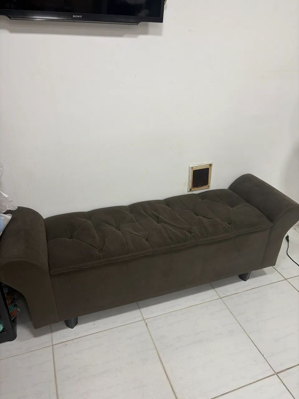 Puff baú beira de cama casal