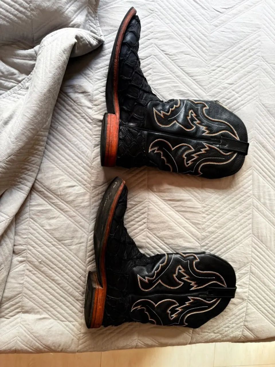 Bota Texana Couro De Pirarucu - Foto 3
