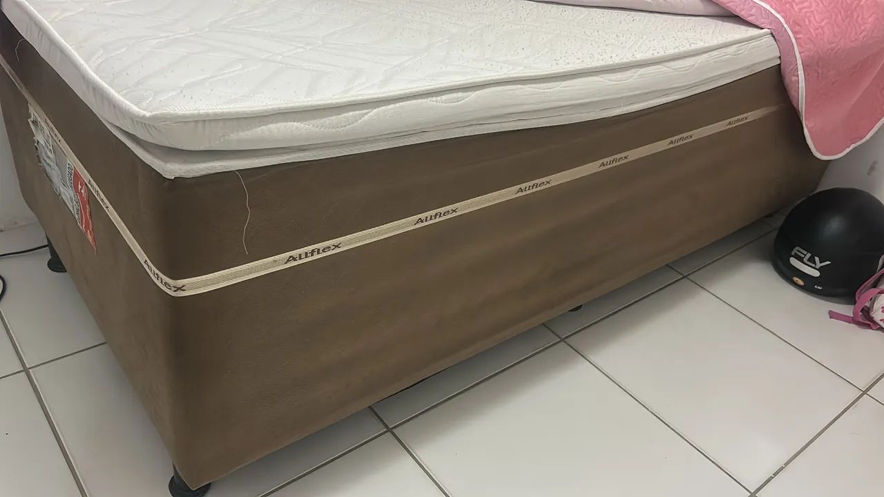 Cama box solteiro e colchão queen  - Foto 3