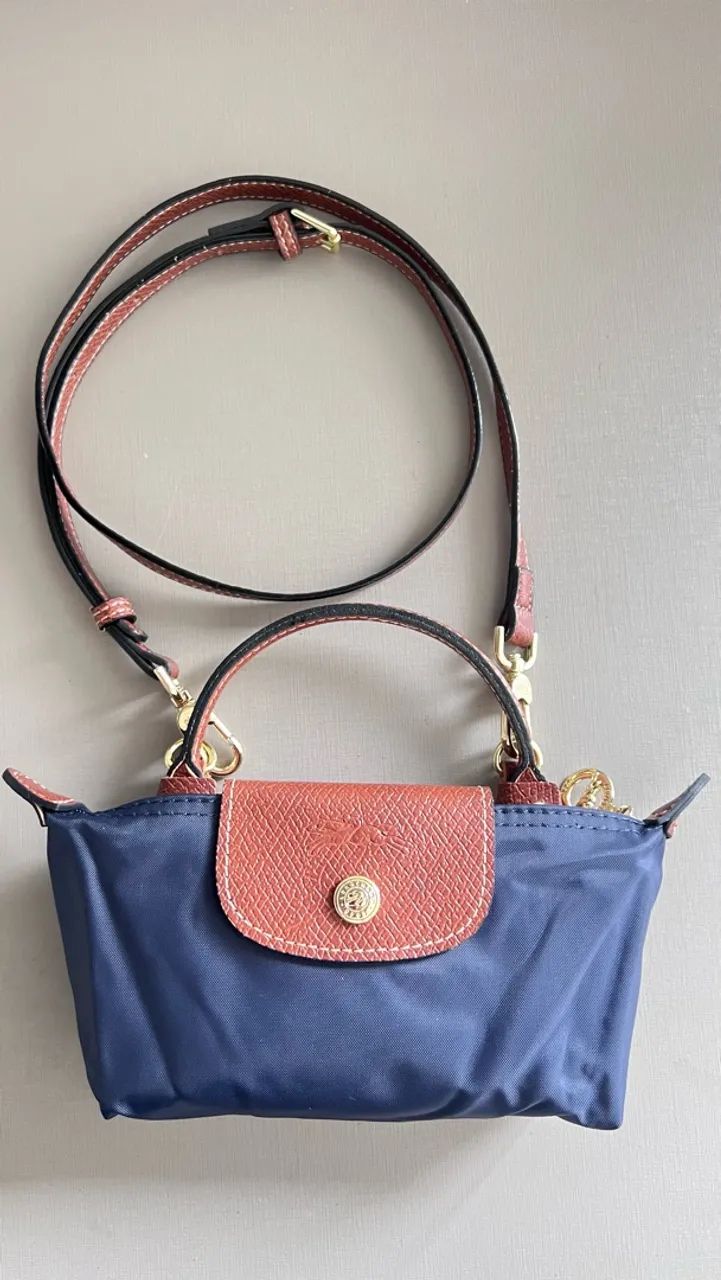 Bolsa LONGCHAMP mini pouch azul marinho