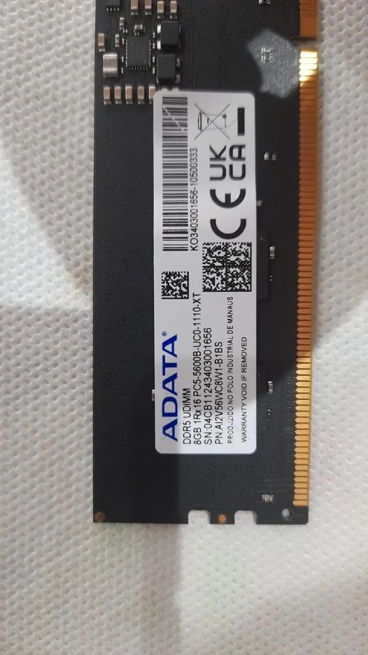 Memória DDR5 udimm 8gb 1rx16 pc5 5600b uc0 1110 xt - NOVA
