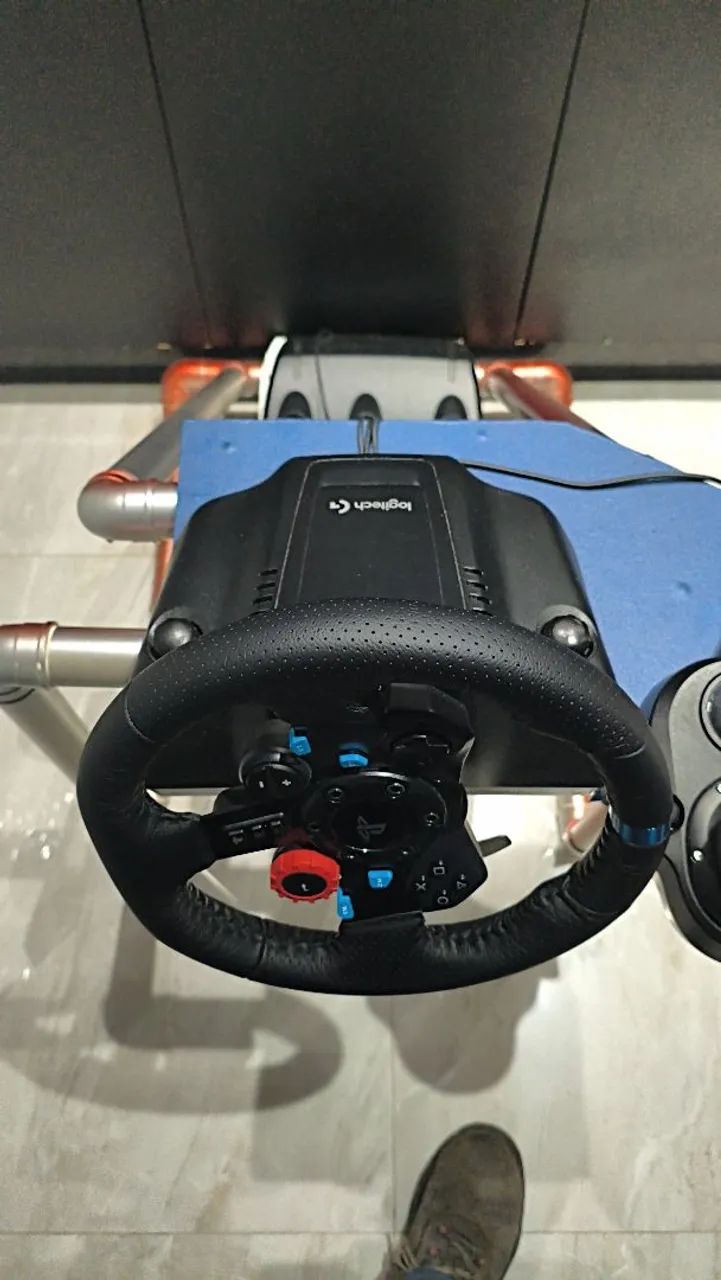 Vendo G29 simulador volante pedais câmbio e suporte feito em pvc - Foto 6