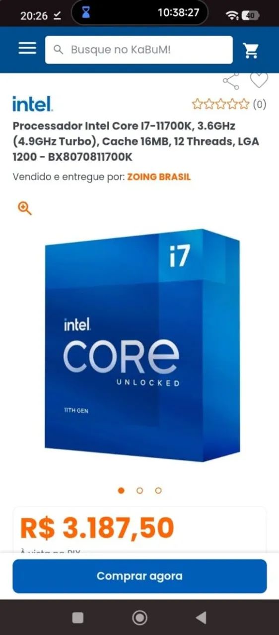Processador i7 1700k lga1200 11gen
