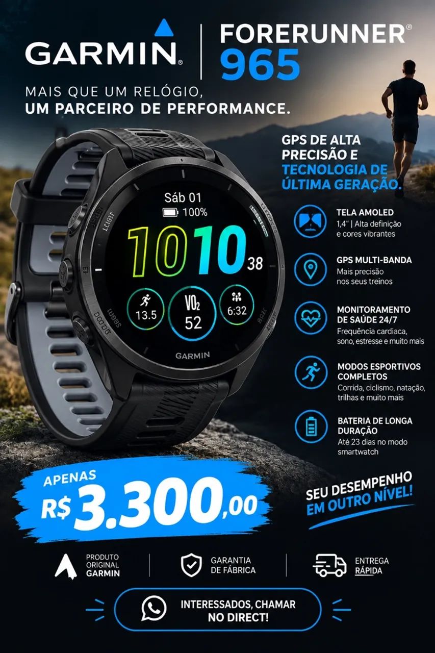 Relógio GARMIM FORERUNNER 965 