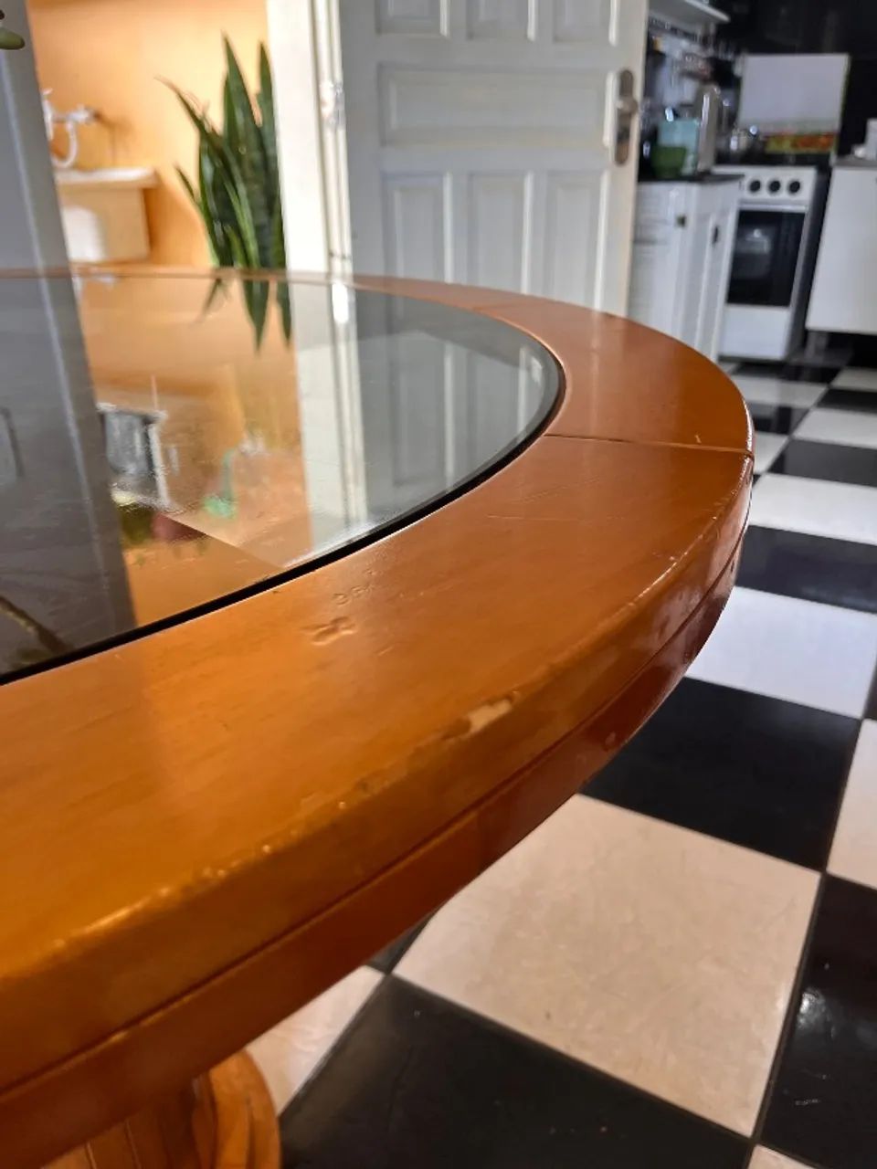 Mesa de jantar redonda com tampo de vidro - Foto 3