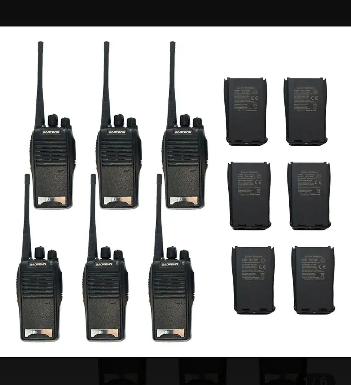 kit 6 rádios Walkie Talkie baofeng - Foto 3