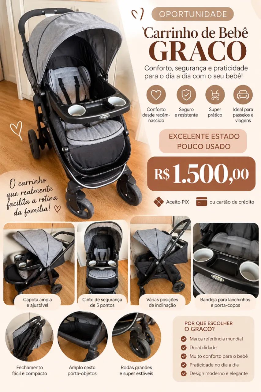 Carrinho de bebê  Graco Click Connect