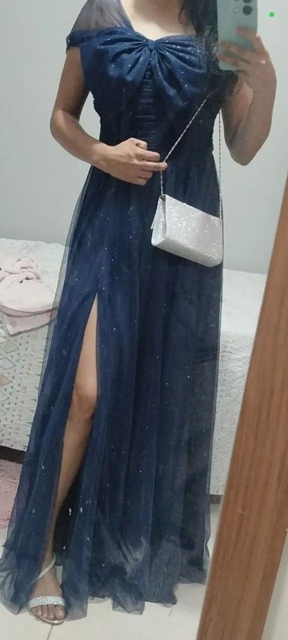 VESTIDO DE FESTA AZUL - Foto 3