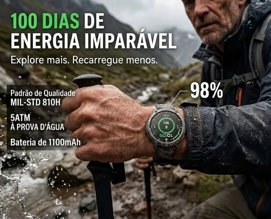 Smartwatch Militar Amoled 1.7 Bluetooth 