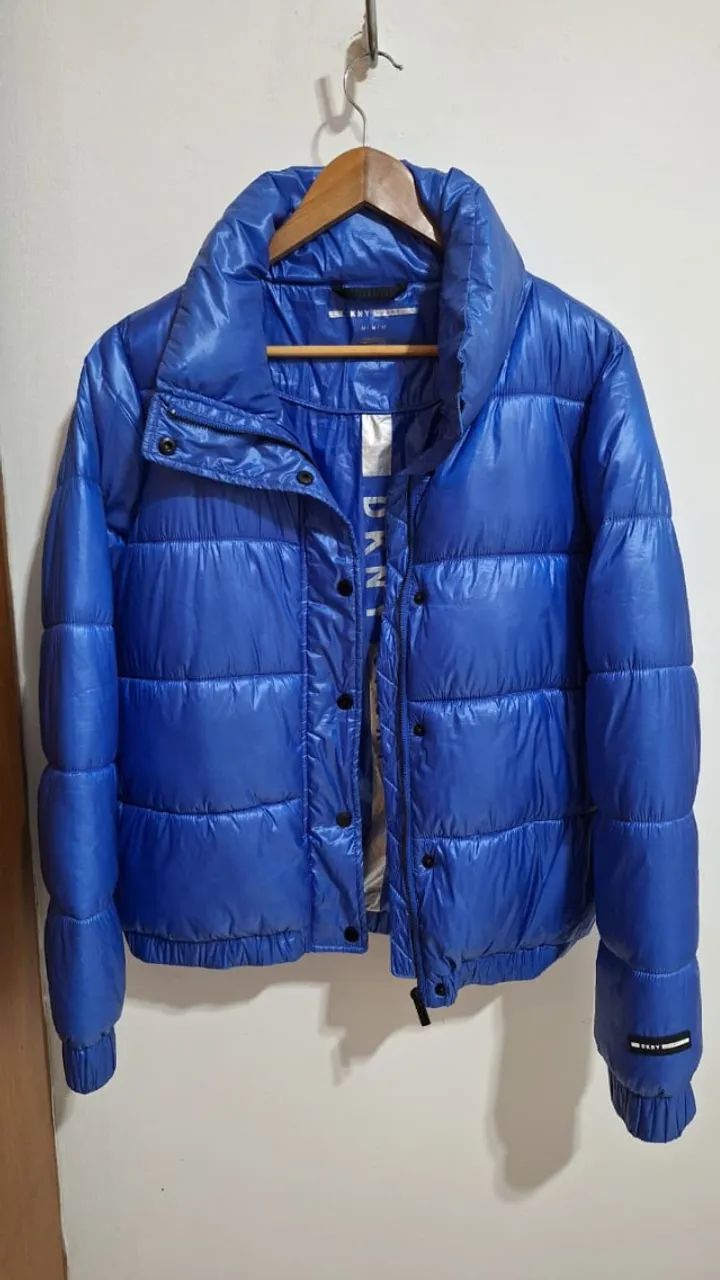 Jaqueta Puffer Azul Metalizada - Foto 2