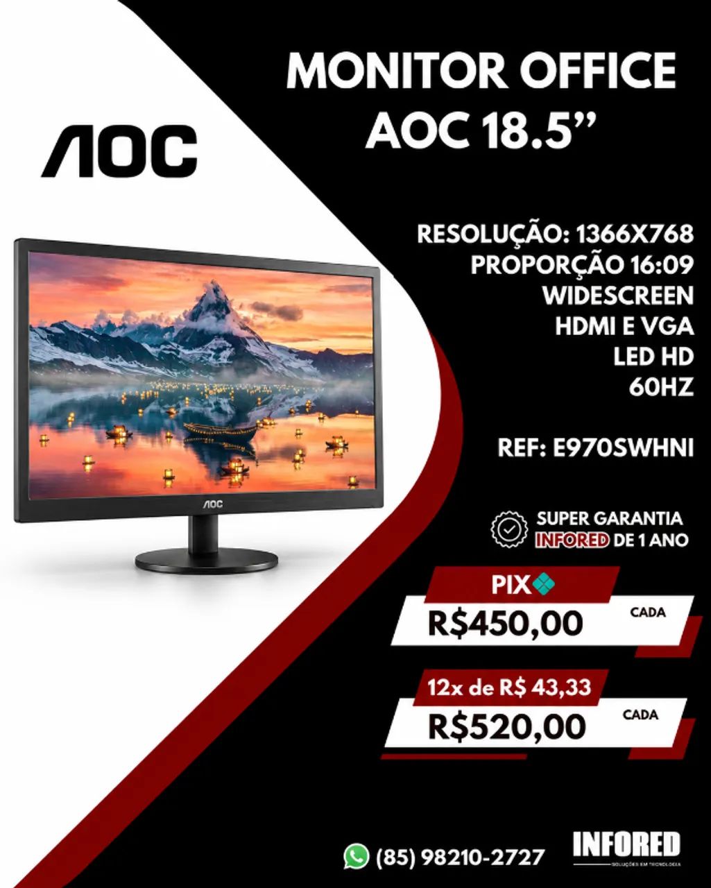 Monitor Office AOC 18.5" 