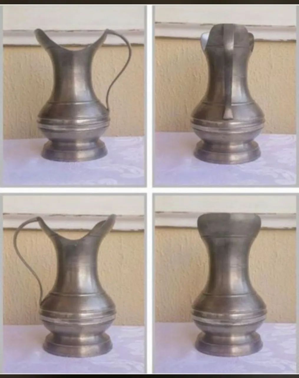 Jarra Vintage 1,5l Rara Antiga Exclusiva Em Estanho Prateado - Foto 5