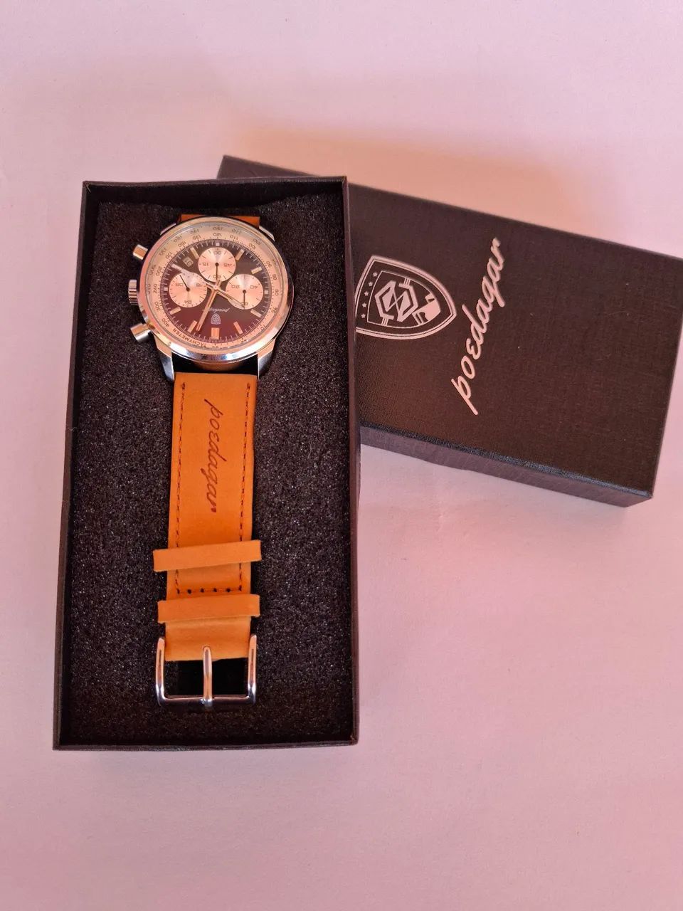 Relógio Poedagar Masculino de Luxo ? Pulseira de Couro - Foto 3